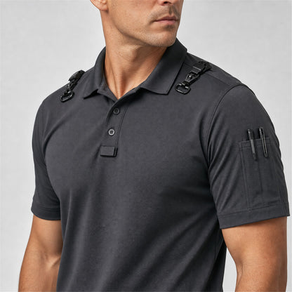 Men's Tactical Performance Polo Shirts 8-Pack Mixed Color Set - Moisture-Wicking Work & Outdoor Shirts