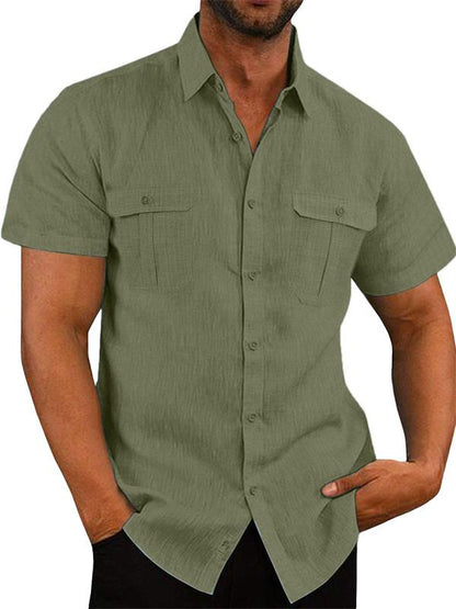 🌿✨ Men’s Cotton Linen Casual Shirt – Breathable Summer Style | 50% OFF + Buy 2 Free Shipping