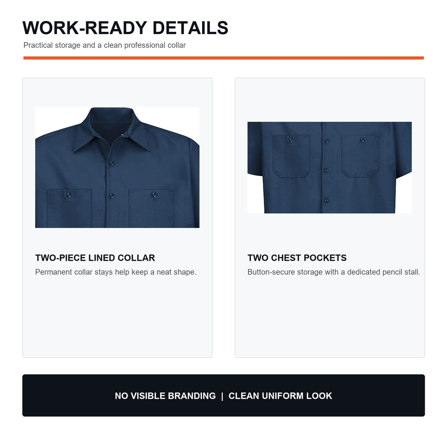 Men's Short Sleeve Industrial Work Shirts 7-Pack & 14-Pack Set - Stain Resistant Button Down Utility Shirts