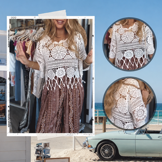 Crochet Hollow Out Tassel Cover Up