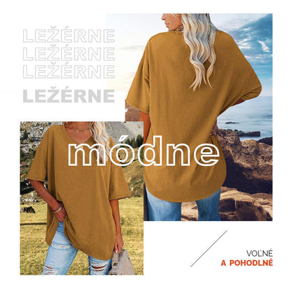 🌸 50% OFF NOW! 🌸Women's Casual Loose Plus Size V Neck T Shirts Summer Half Sleeve Tees Fit Cotton Tunic Tops