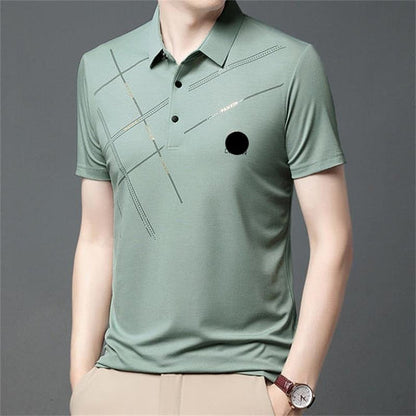 👕❄️50% OFF NOW!💧 Men's Ice Silk Stretch Shirt – Waterproof, Quick-Dry & Eco-Friendly – Cool Breathable Tech Fabric Shirt 🌿
