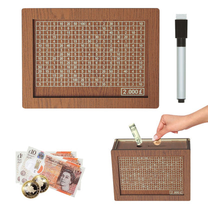 🔥Retro Style Wooden Money Box with Counter Piggy Bank Handmade Saving Money Goal Piggy Bank