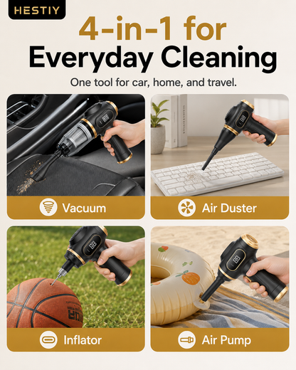 🚗🛡️ LIMITED-TIME 50% OFF! Cordless 4-in-1 Portable Car Vacuum Cleaner Set