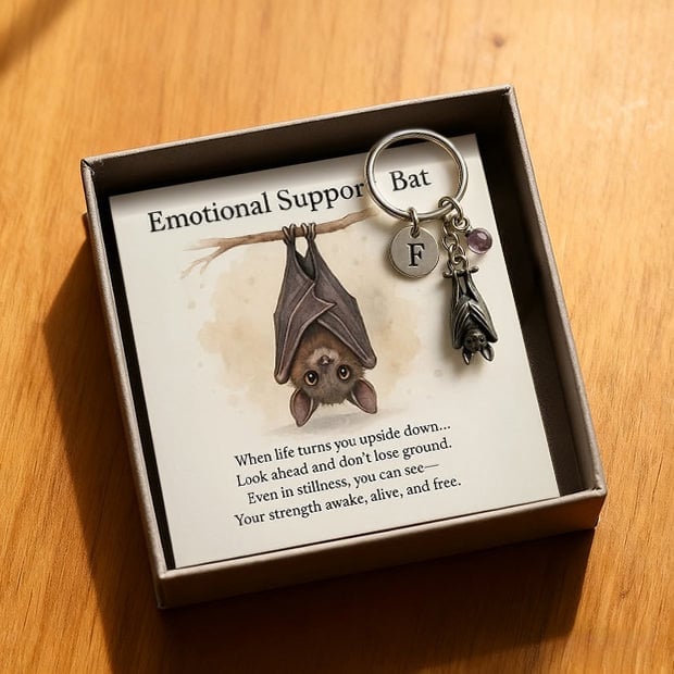 🎁🦇Emotional Support Bat Inspirational Keychain