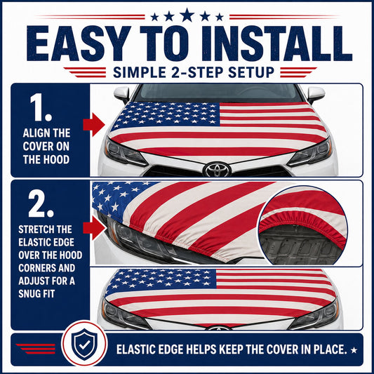 🇺🇸 Universal American Hood Flag Cover 🔥 Fits Most Cars, SUVs & Pickups🦅[Buy 2 Free Shipping]