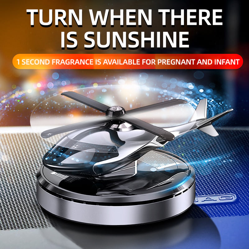 🚁⚡ FLASH SALE! Metal Solar Helicopter Air Freshener – Solar Powered Rotation, Stylish Car Decor & Fresh Scent Diffuser 🌿
