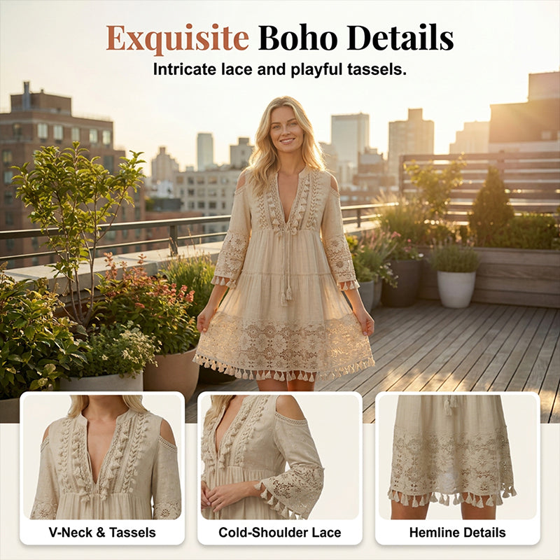 🥳SUMMER HOT SALE🥳💥50% OFF! 🔥Women's Loose Cotton Linen Embroidered Dress🌸👗