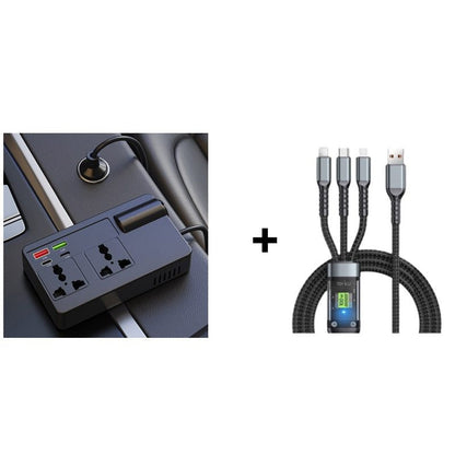 ⚡🔋Draagbare auto-omvormer 12V/24V naar 220V met digitaal display