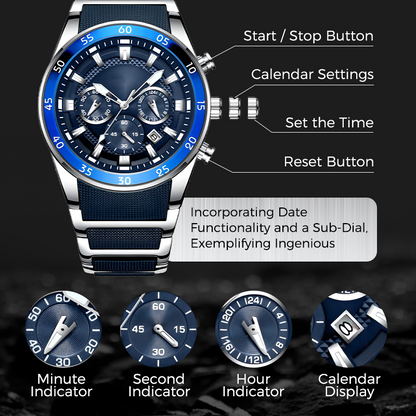 💎Luxe multifunctioneel quartzhorloge voor heren