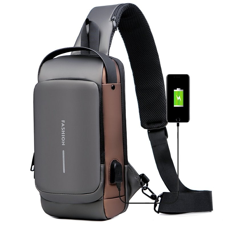 🎒 LIMITED-TIME 50% OFF! ✨ Anti-Theft Unisex Crossbody Sling Bag – Hard Shell, Waterproof, USB Charging, RFID Blocking 🔒