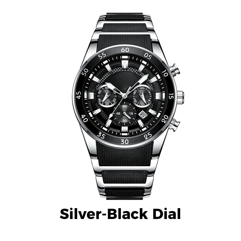 ⌚ 50% OFF NOW! ✨ Men's Waterproof Multifunctional Quartz Watch – Chronograph Design, Luminous Hands & Stainless Steel 🌊
