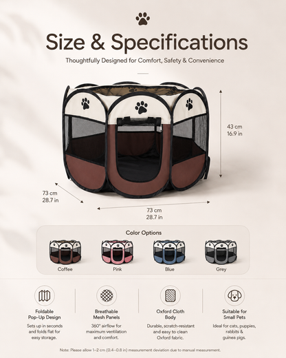 🔥 50% OFF 🐾 Summer Pet Portable Playpen – Breathable Mesh, Foldable Design & Indoor/Outdoor Comfort ✨