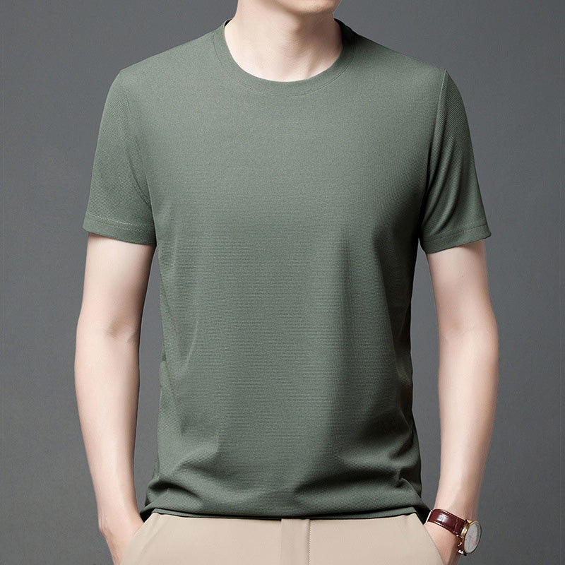 🔥Zomer Uitverkoop🔥Ademend Effen Kleur Kort Mouw Wafel T-shirt