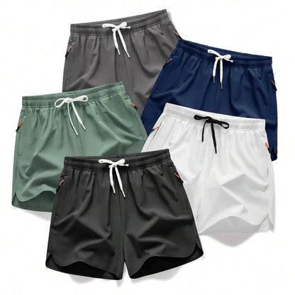 Men's Drawstring Zipper Pocket Shorts