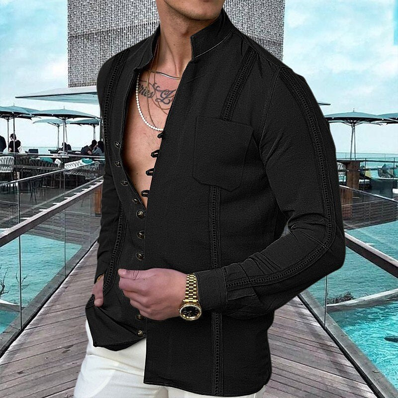 👕50% OFF NOW! 🌊 Men's Linen Button Up Summer Beach Shirt – Breathable, lightweight & relaxed fit – perfect for seaside vacations, BBQs or sunny days ☀️