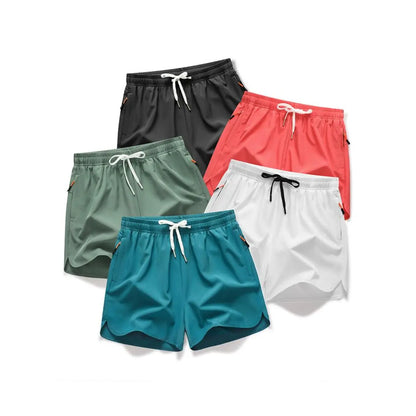 Men's Drawstring Zipper Pocket Shorts