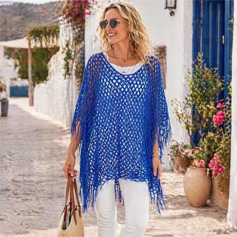 🏆 Last Day Special Price 💲12.99! 💐Summer Metallic Crochet Cover-Up – Lightweight, Flowy & Effortlessly Stylish summer outfit