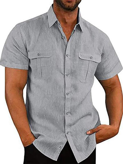 🌿✨ Men’s Cotton Linen Casual Shirt – Breathable Summer Style | 50% OFF + Buy 2 Free Shipping