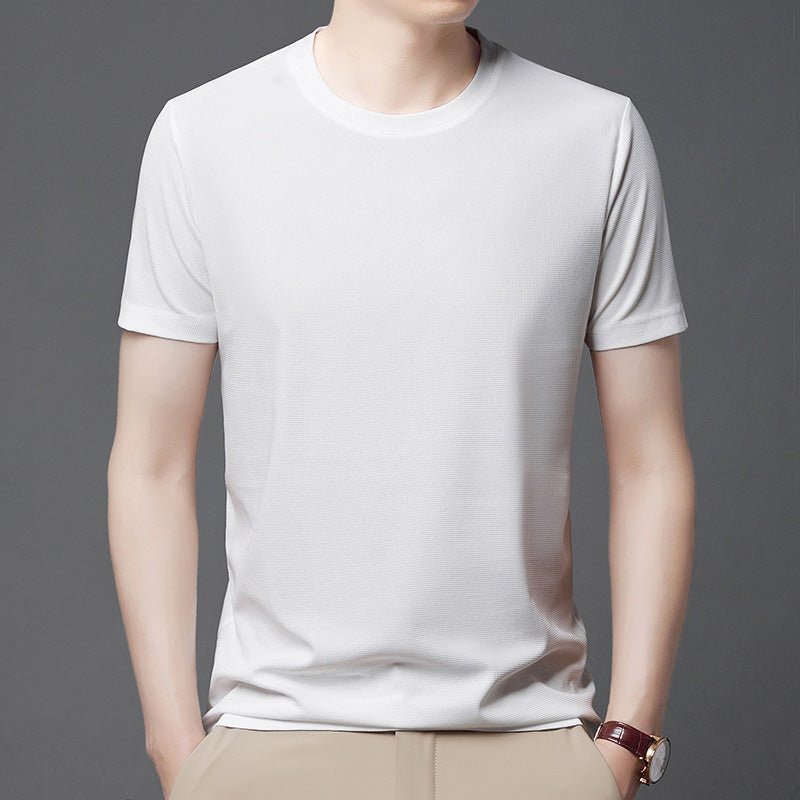 🔥Zomer Uitverkoop🔥Ademend Effen Kleur Kort Mouw Wafel T-shirt