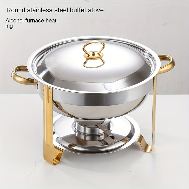 🍽️ LIMITED-TIME 50% OFF! ✨ Stainless Steel Chafing Dish Set – 5QT, Gold, Professional Buffet Warmer ⭐