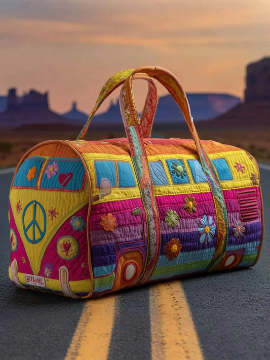 Hippie Van Quilted Duffle Bag