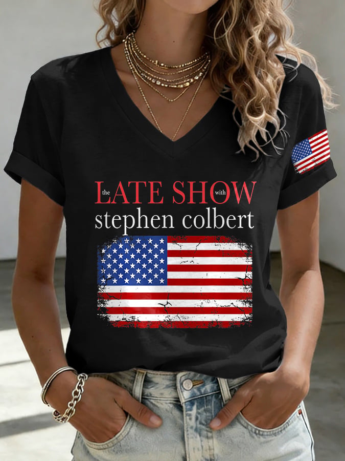 🔥Buy 3 Get 15% Off🔥V-Neck Retro Last Show Print T-Shirt
