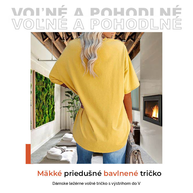 🌸 50% OFF NOW! 🌸Women's Casual Loose Plus Size V Neck T Shirts Summer Half Sleeve Tees Fit Cotton Tunic Tops