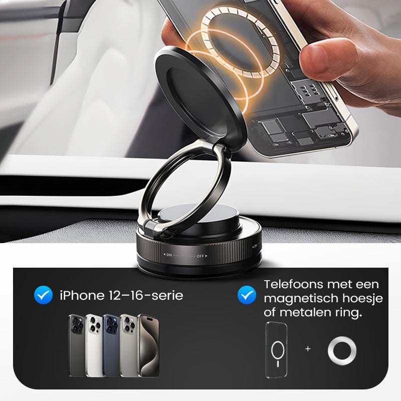 🔥Koop meer, bespaar meer🔄360° verstelbare vacuüm magnetische telefoonhouder📱🚗