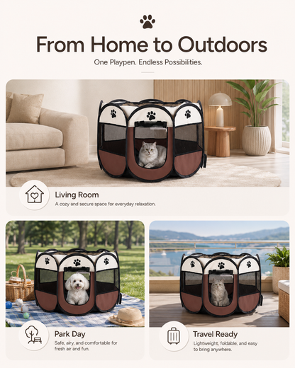 🔥 50% OFF 🐾 Summer Pet Portable Playpen – Breathable Mesh, Foldable Design & Indoor/Outdoor Comfort ✨