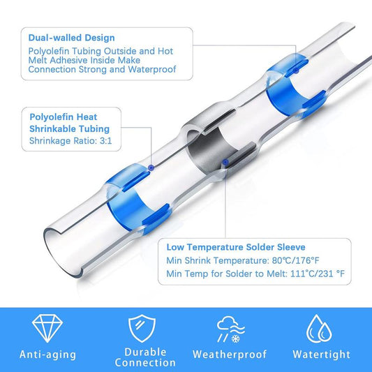 ⏳Time-Limited Special⏰Haisstronica Solder-Seal Wire Connectors - Waterproof heat-shrink connectors with a self-soldering function