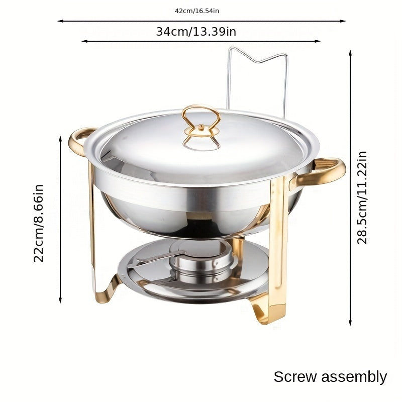 🍽️ LIMITED-TIME 50% OFF! ✨ Stainless Steel Chafing Dish Set – 5QT, Gold, Professional Buffet Warmer ⭐