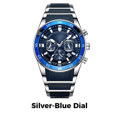 ⌚ 50% OFF NOW! ✨ Men's Waterproof Multifunctional Quartz Watch – Chronograph Design, Luminous Hands & Stainless Steel 🌊