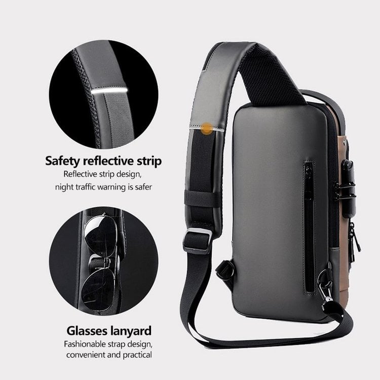 🎒 LIMITED-TIME 50% OFF! ✨ Anti-Theft Unisex Crossbody Sling Bag – Hard Shell, Waterproof, USB Charging, RFID Blocking 🔒