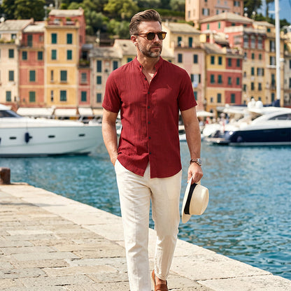 ✨2026 New Arrival 50% Off👕Men's Summer Stand Collar Short Sleeve Shirt