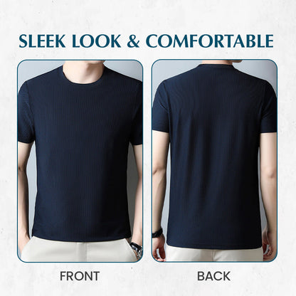 🔥Zomer Uitverkoop🔥Ademend Effen Kleur Kort Mouw Wafel T-shirt