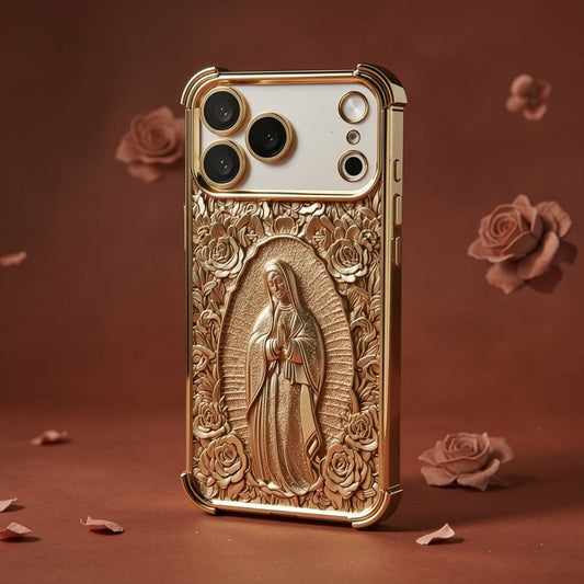 📱✨ Gold Art Phone Case – 3D Floral Relief, Shock-Resistant Protection🌿✅
