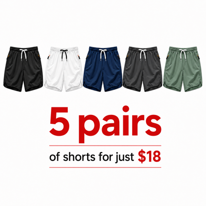 Men's Drawstring Zipper Pocket Shorts