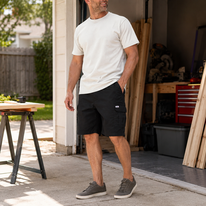 Men's Big & Tall Stretch Twill Cargo Shorts - 7-Pack Mixed Color Set - 9/10 Inch Inseam Utility Shorts