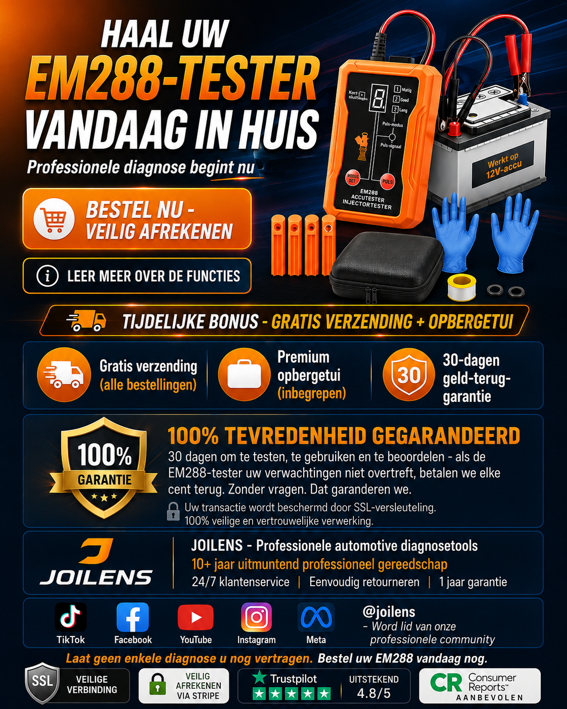🚗 Professionele 4-Modus Brandstofinjector Tester & Reiniger – Herstel Motorprestaties