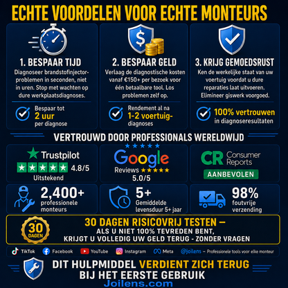 🚗 Professionele 4-Modus Brandstofinjector Tester & Reiniger – Herstel Motorprestaties