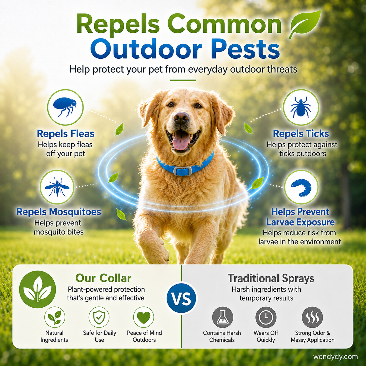 ⏰🔥LIMITED TIME 50% OFF!🔥50K+ SOLD! Natural Essential Oil Pet Pest Repellent Collar