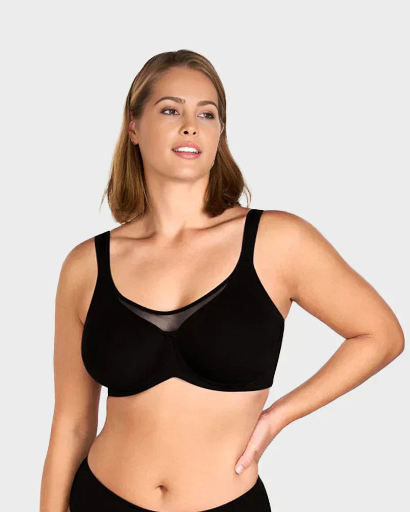 💕 Last Day Special Price £12.99! 💐Women's Elegant Sheer Full Coverage Plus Size Bra