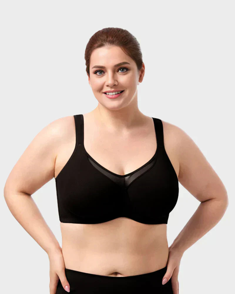 💕 Last Day Special Price £12.99! 💐Women's Elegant Sheer Full Coverage Plus Size Bra