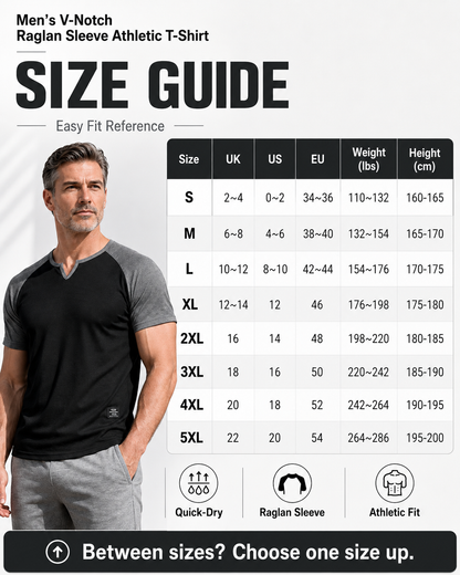 💪 50% OFF 👕 Men’s Two-Tone Athletic T-Shirt – V-Notch Collar, Raglan Sleeve Design & All-Day Comfort 🔥