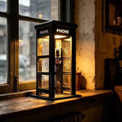 ✨ Vintage telefooncel-sfeerlamp