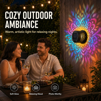 🎁2026 Nieuw binnen 50% KORTING💥🌞💡Solar Mandala wandlamp voor buiten, tuin, hekwerk, projectorlamp, terras, sfeervolle decoratie✨