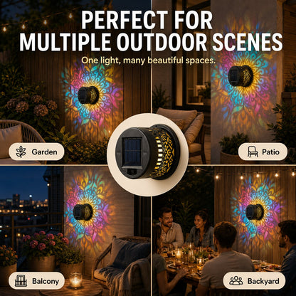 🎁2026 Nieuw binnen 50% KORTING💥🌞💡Solar Mandala wandlamp voor buiten, tuin, hekwerk, projectorlamp, terras, sfeervolle decoratie✨