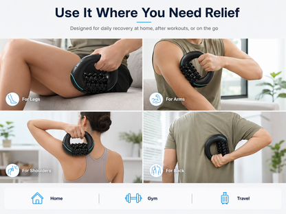 🔥 50% OFF 💆 Electric Handheld Rolling Massager – 3 Speeds, 24 Massage Nodes & Rechargeable Relief