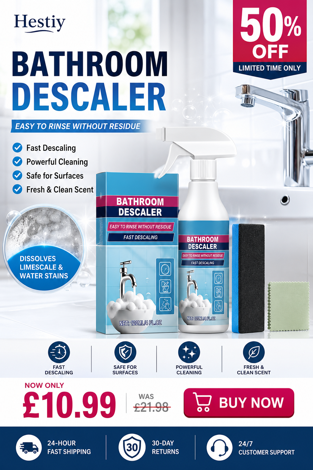 🔥🥳HOT SALE 2026🥳🔥 Bathroom Grime Cleaner Spray – Non-Toxic Formula, Fast Stain Removal & Sparkling Shine! 🚿💦